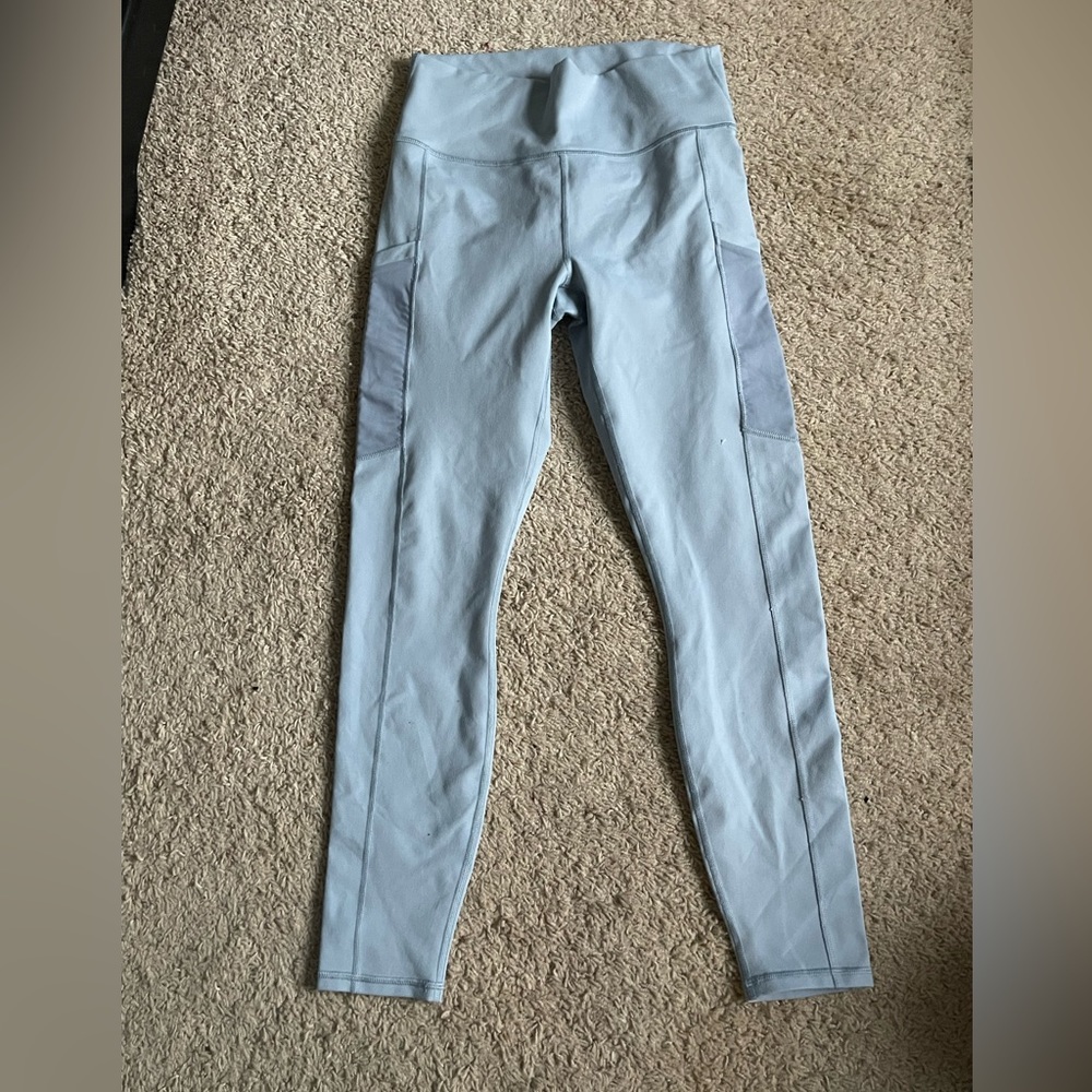 Fabletics sky blue Powerhold high waisted leggings with pockets